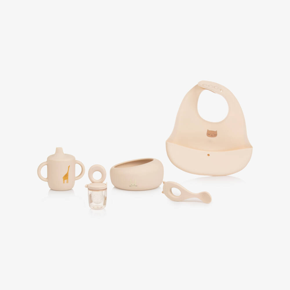 Liewood-Pale Pink Silicone Mealtime Set (5 Pieces) | Childrensalon