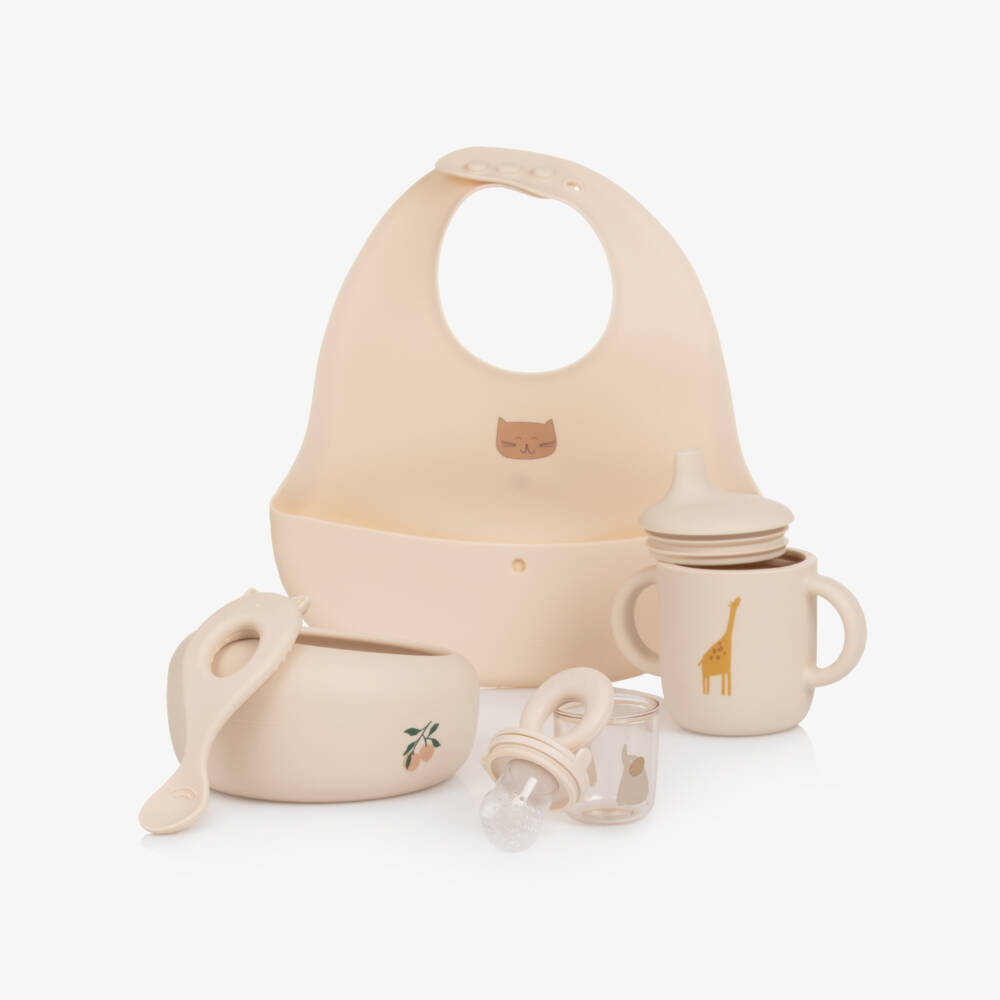 Liewood-Pale Pink Silicone Mealtime Set (5 Pieces) | Childrensalon