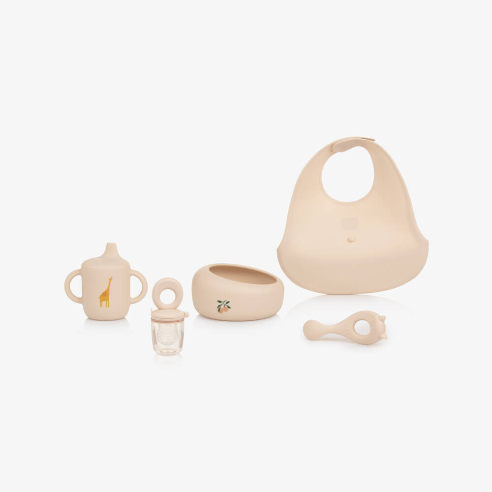 Liewood-Pale Pink Silicone Mealtime Set (5 Pieces) | Childrensalon