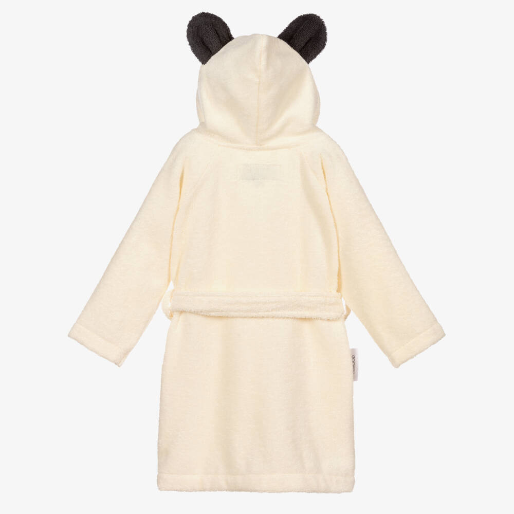 Liewood-Personalised Ivory Panda Towelling Bathrobe | Childrensalon