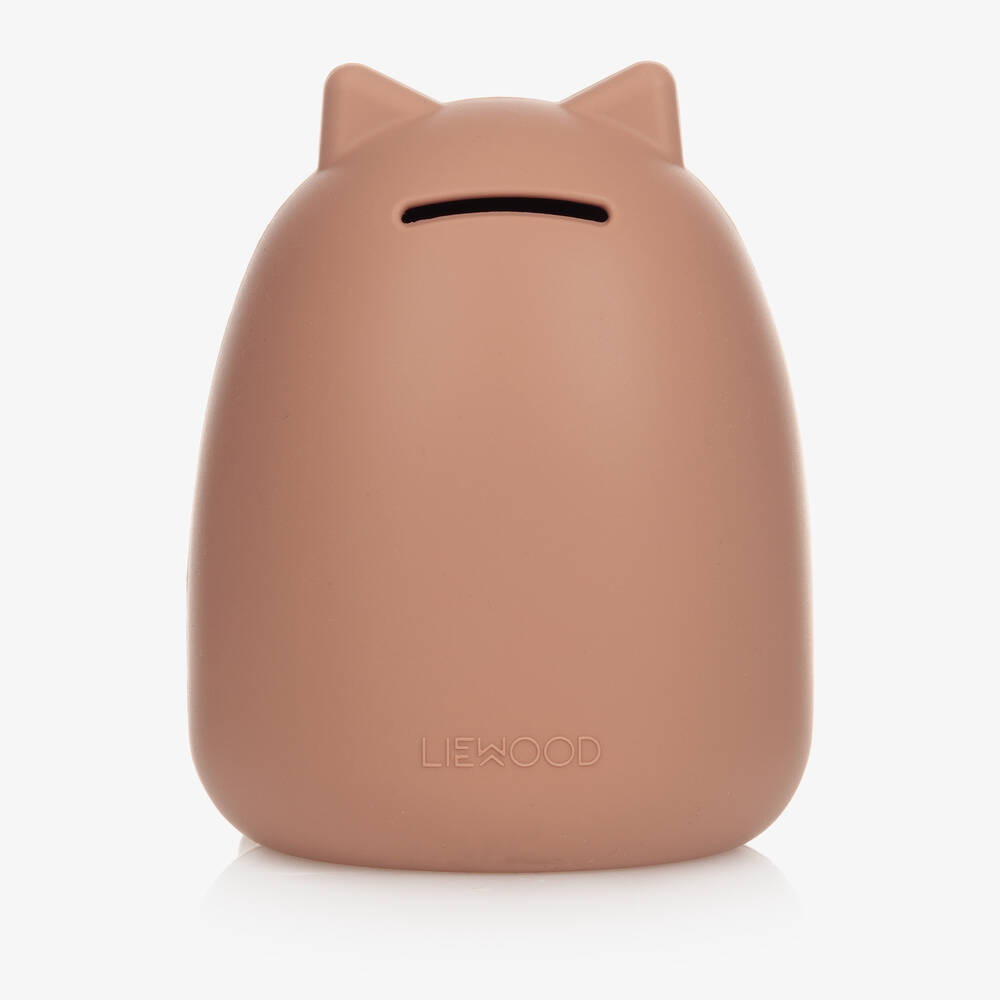 Liewood-حصالة قطة سيليكون لون زهري (14 سم) | Childrensalon