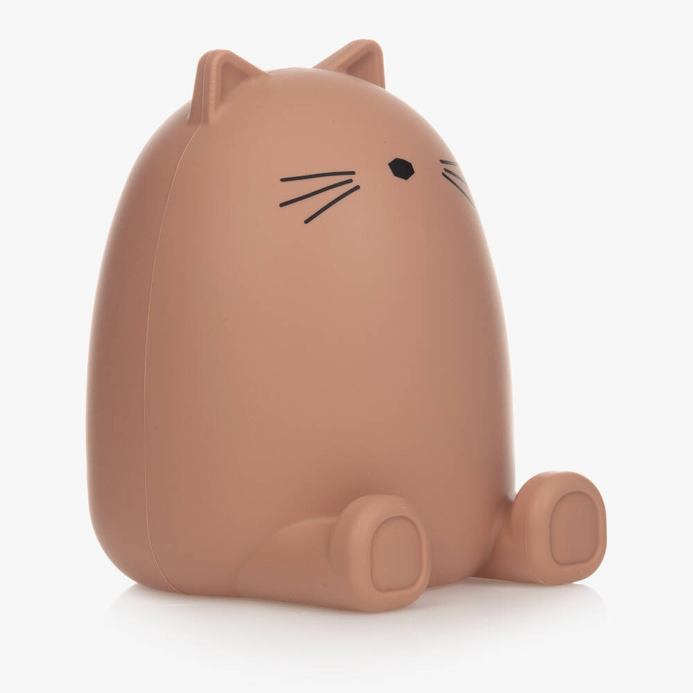 Liewood-حصالة قطة سيليكون لون زهري (14 سم) | Childrensalon