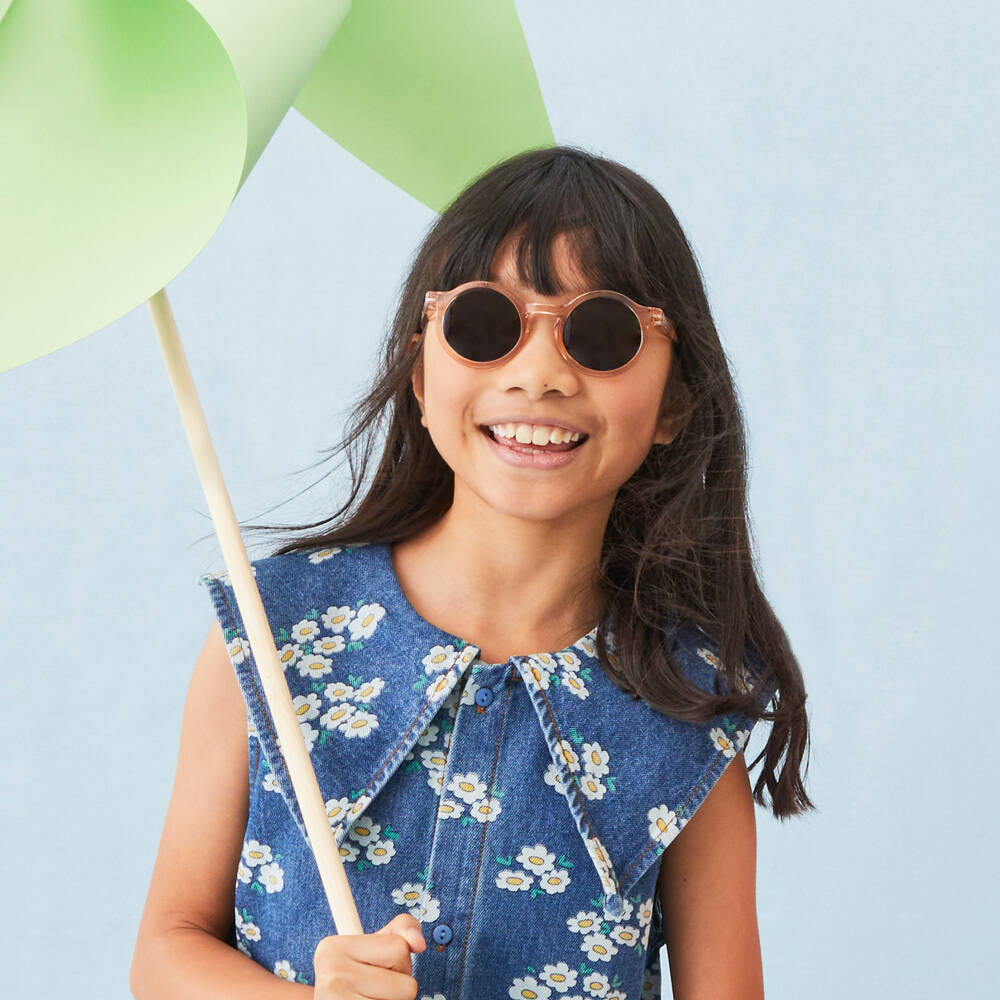 Liewood-Rose Pink Transparent Round Sunglasses | Childrensalon