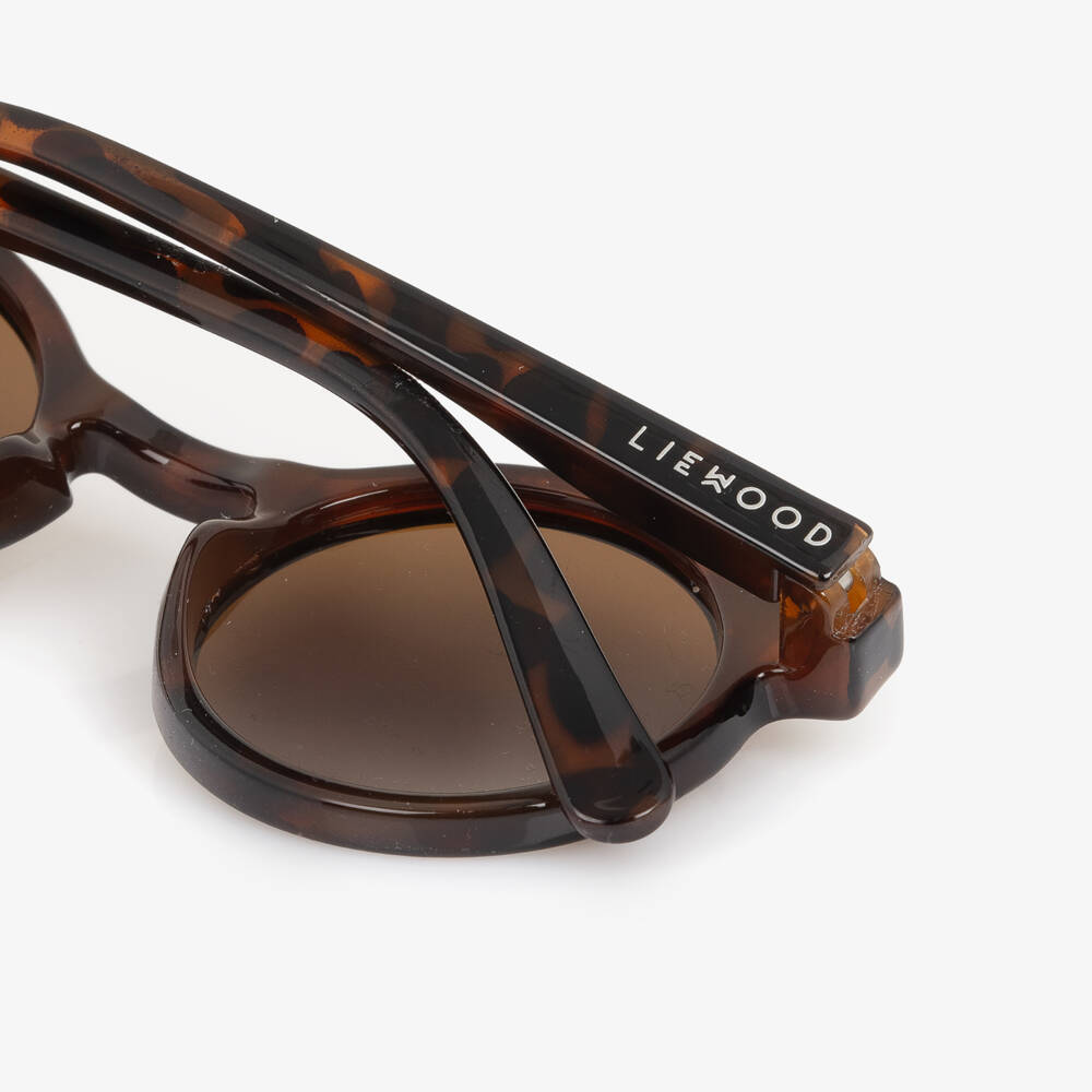 Liewood-Round Brown Tortoiseshell Sunglasses | Childrensalon