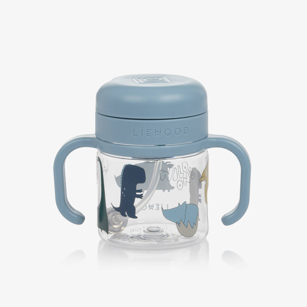 Liewood-Toddler Boys Blue Dino Tritan Straw Cup (14cm) | Childrensalon