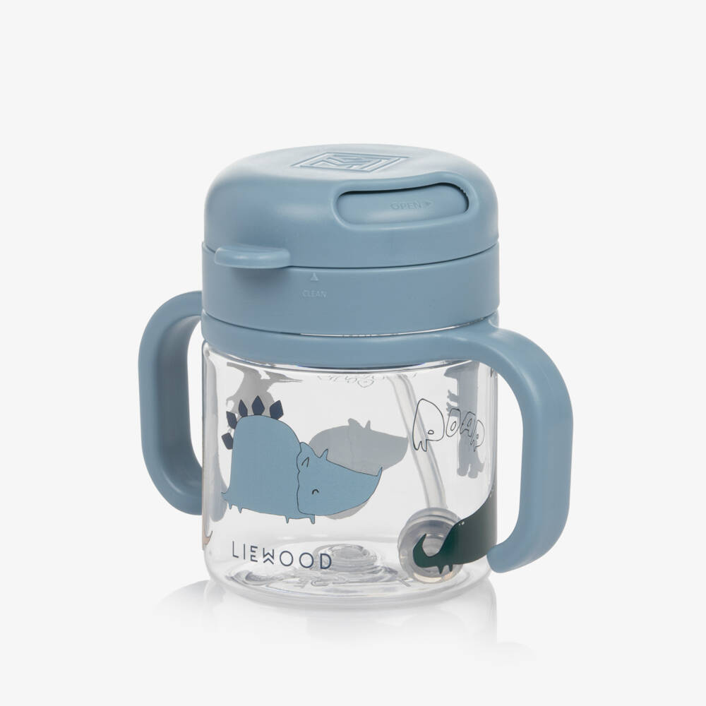 Liewood-Toddler Boys Blue Dino Tritan Straw Cup (14cm) | Childrensalon