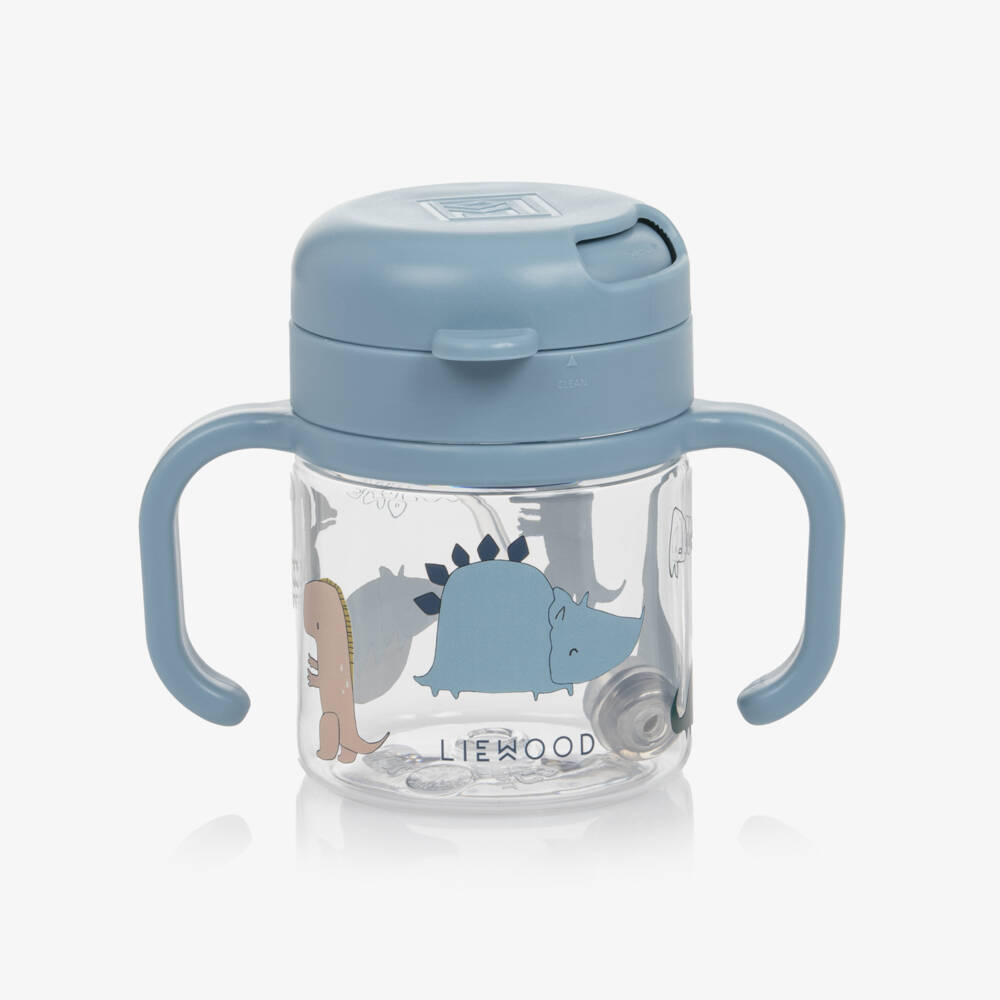 Liewood-Toddler Boys Blue Dino Tritan Straw Cup (14cm) | Childrensalon