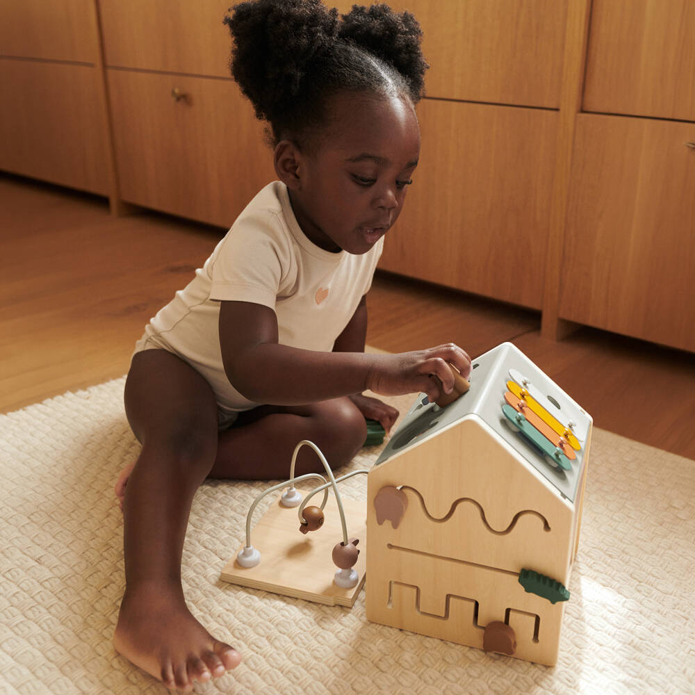 Liewood-Wooden Activity Cube Toy (21cm) | Childrensalon