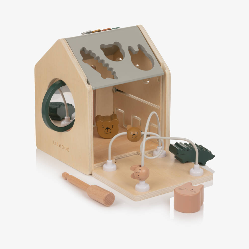 Liewood-Wooden Activity Cube Toy (21cm) | Childrensalon