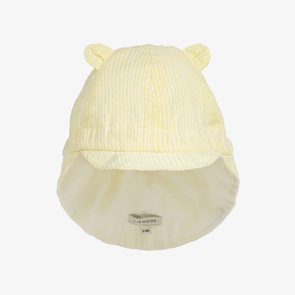 Liewood-Yellow Organic Cotton Reversible Sun Hat | Childrensalon