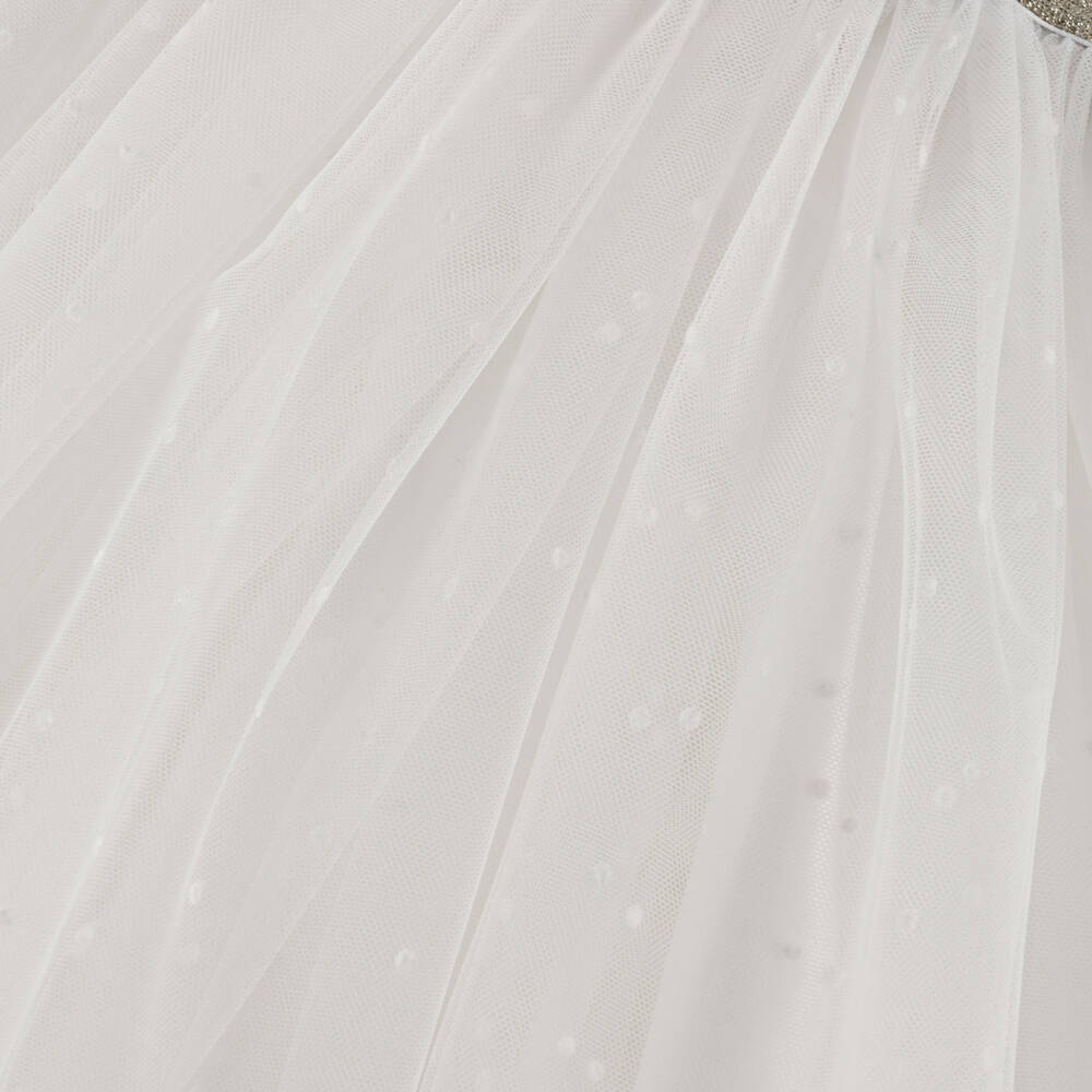 Lili Gaufrette-Girls Ivory Spotted Tulle Skirt | Childrensalon