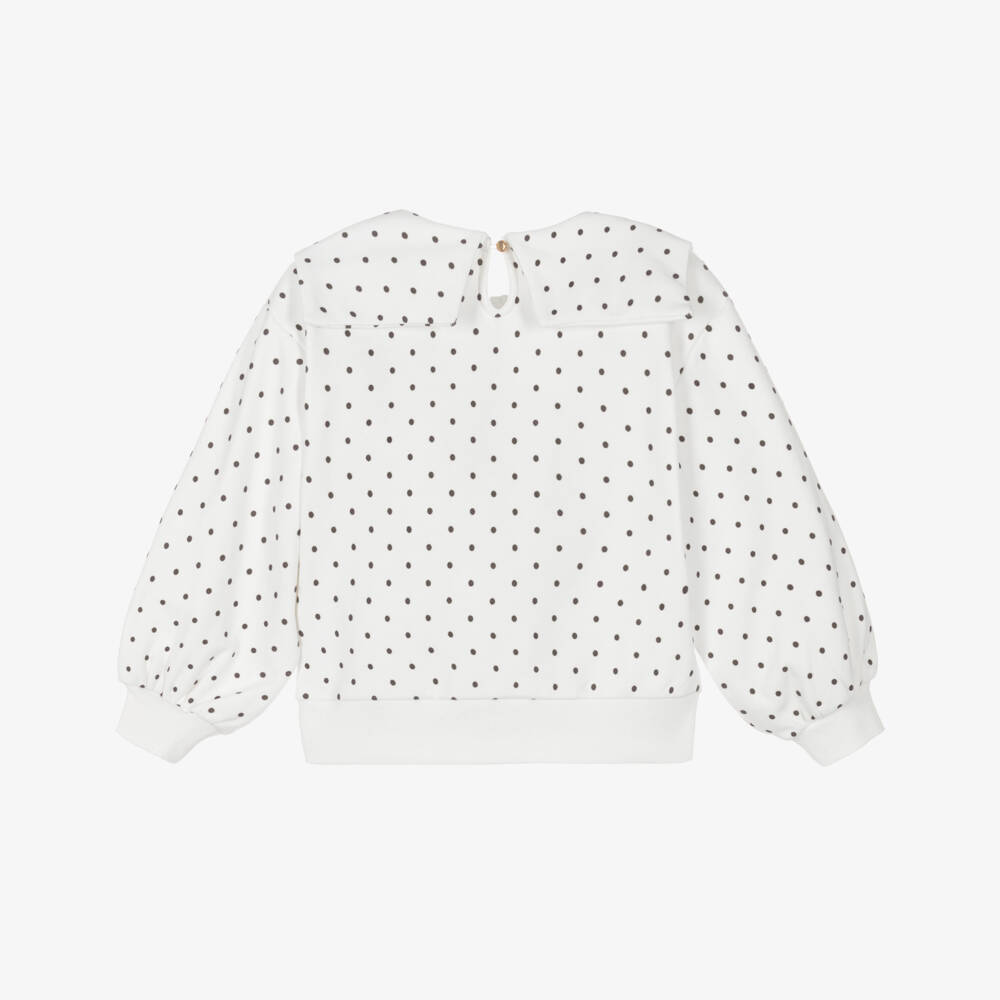 Lili Gaufrette-سويتشيرت قطن لون أسود وأبيض للبنات  | Childrensalon