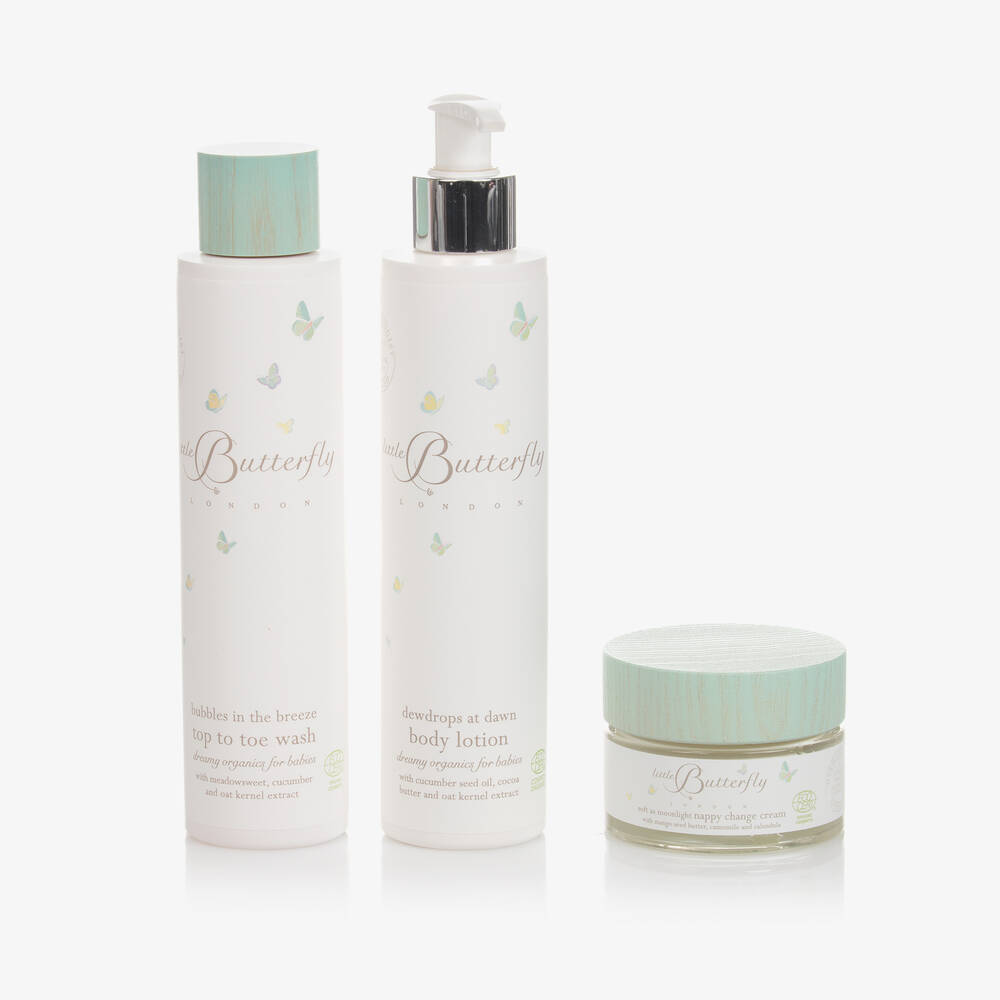 Little Butterfly London-Organic Baby Care Gift Set (3 Pieces) | Childrensalon
