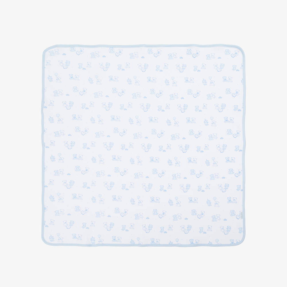 Little Me-Одеяла бело- голубые из хлопка с мишками для малышей (2шт.) | Childrensalon