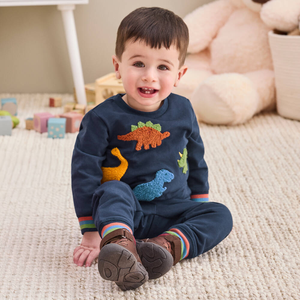 Little Me-بدلة رياضية قطن لون كحلي للأولاد الرضع | Childrensalon