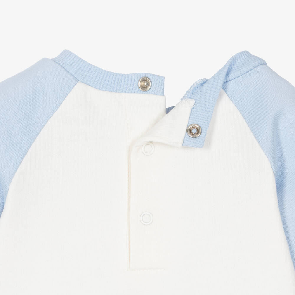 Little Me-Baby Boys Pale Blue Cotton Safari Animal Tracksuit | Childrensalon