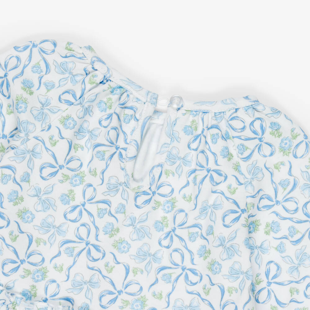 Little Me-Baby Girls Blue Bows Print Top & Legging Set | Childrensalon