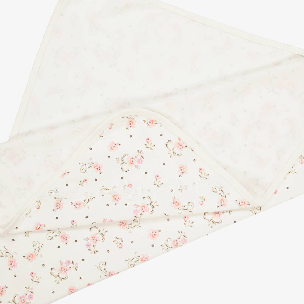 Little Me-Baby Girls Ivory & Pink Rose Cotton Jersey Gift Set | Childrensalon