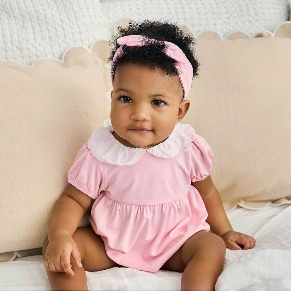 Little Me-بودي سوت مع طوق رأس لون زهري ليلكي للبنات الرضع | Childrensalon