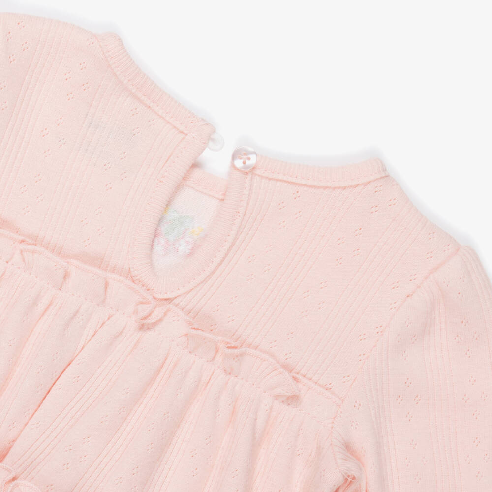 Little Me-Baby Girls Pink Cherry Print Cotton Leggings Set | Childrensalon