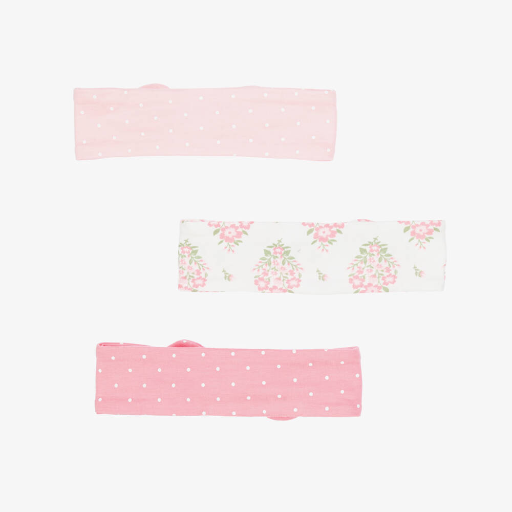 Little Me-Baby Girls Pink Floral & Polka Dot Bow Headbands (3 Pack) | Childrensalon
