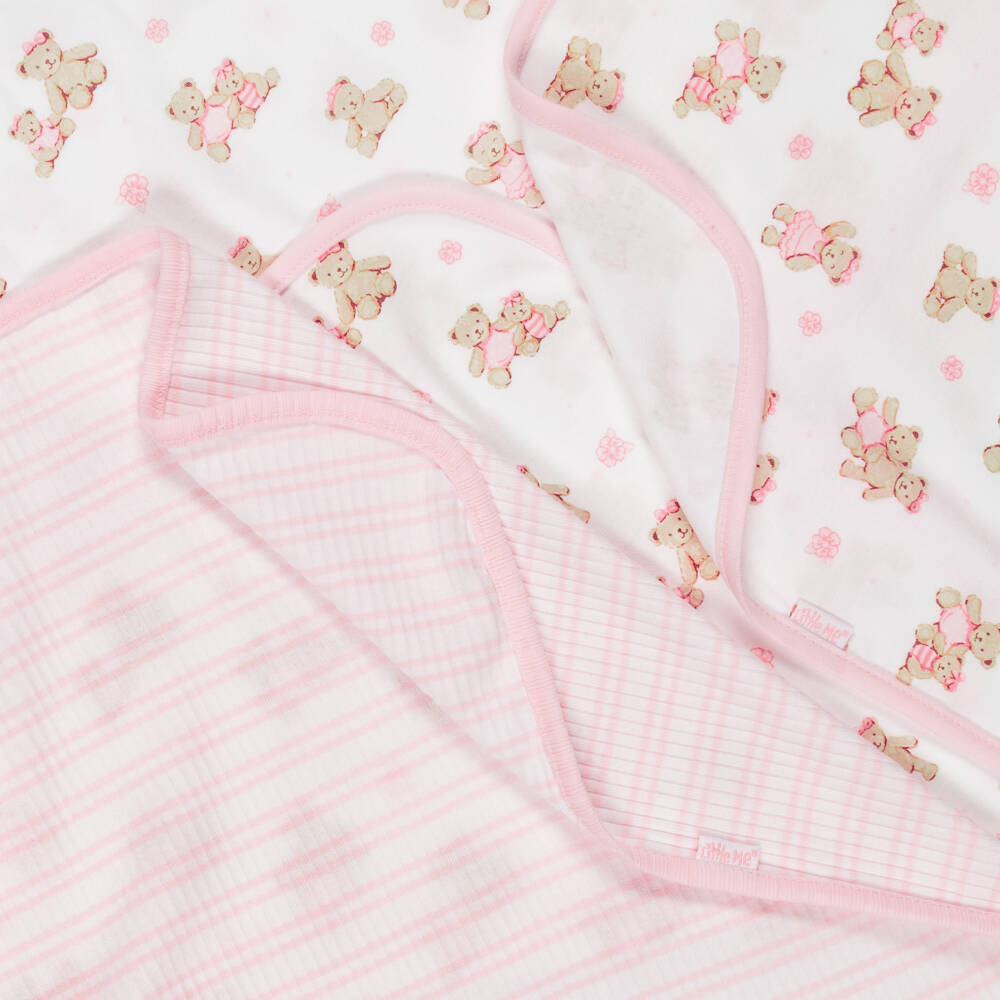 Little Me-Baby Girls Pink Organic Cotton Swaddle Blankets (2 Pack) | Childrensalon