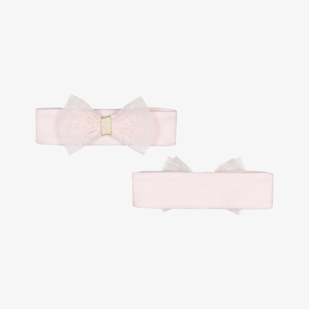 Little Me-Baby Girls Pink Ribbed Cotton & Tulle Dress Set | Childrensalon