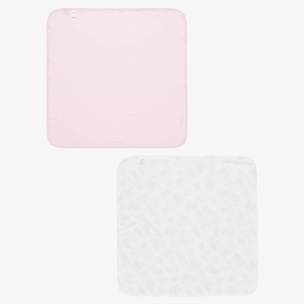 Little Me-Baby Girls Pink & White Jersey Blankets (2 Pack) | Childrensalon