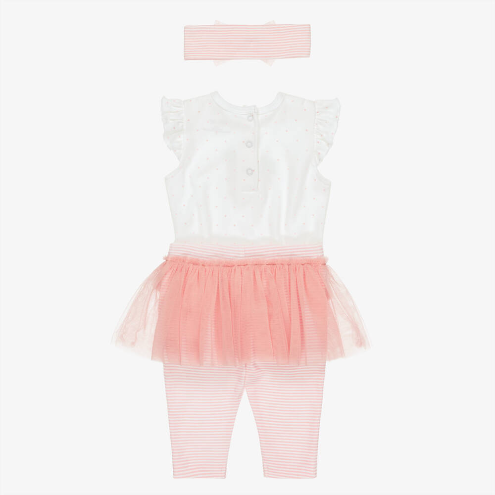 Little Me-Baby Girls White & Pink Leggings Set | Childrensalon