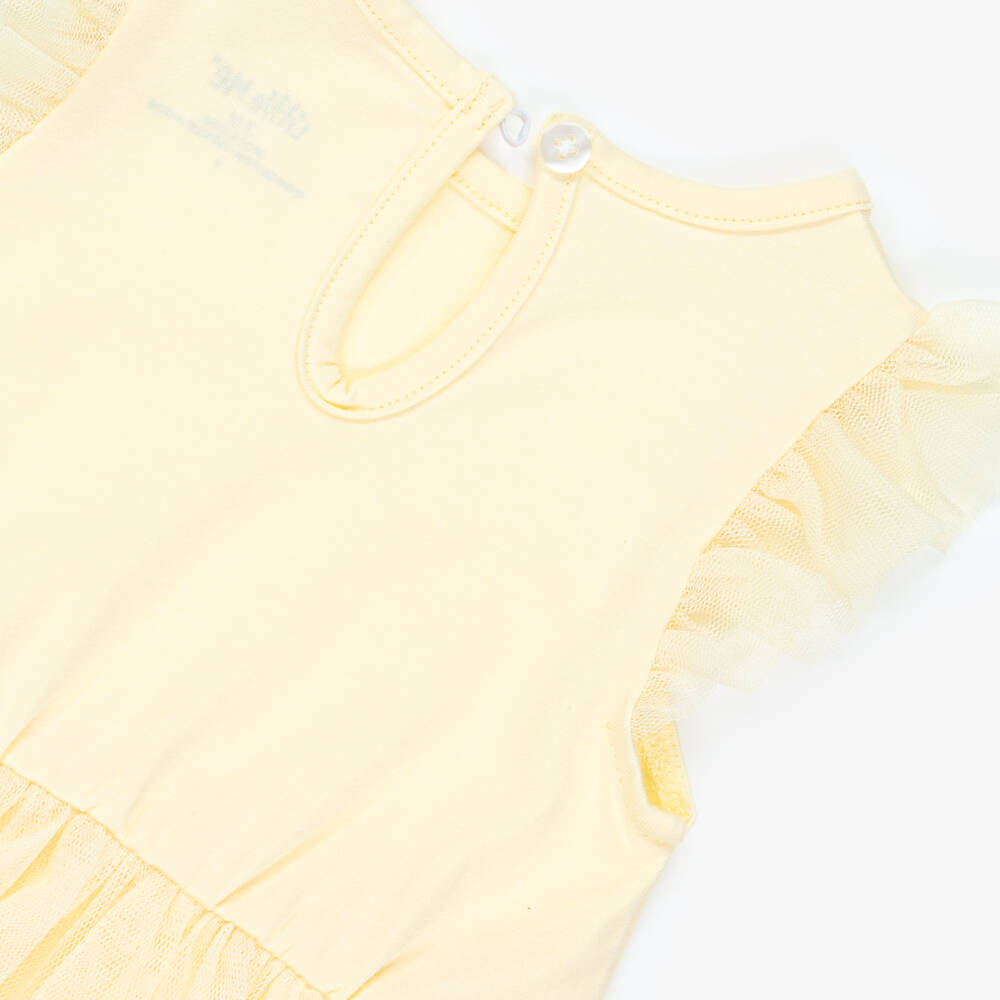 Little Me-Baby Girls Yellow Shortie Set with Tulle Detailing | Childrensalon