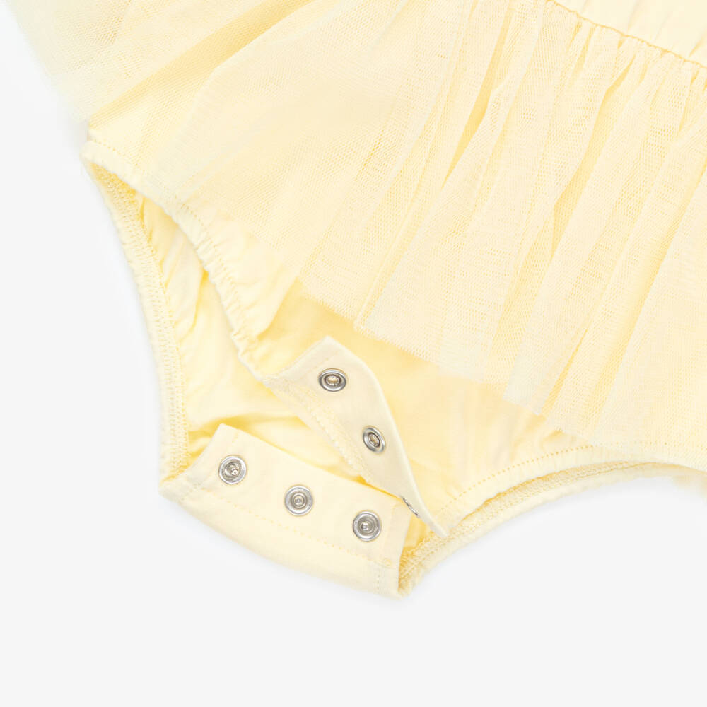 Little Me-Baby Gitls Yellow Shortie with Tulle Detailing | Childrensalon