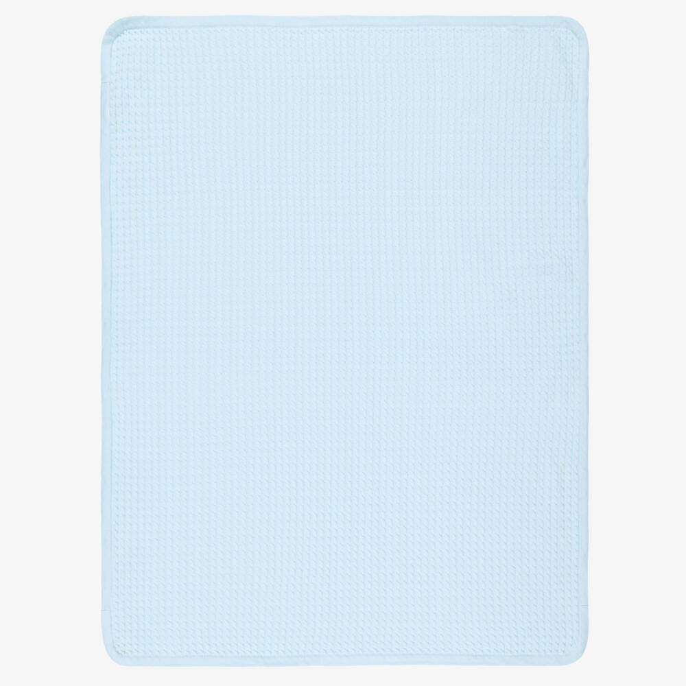 Little Me-Blue Cotton Cable Knit Baby Cardigan Set | Childrensalon