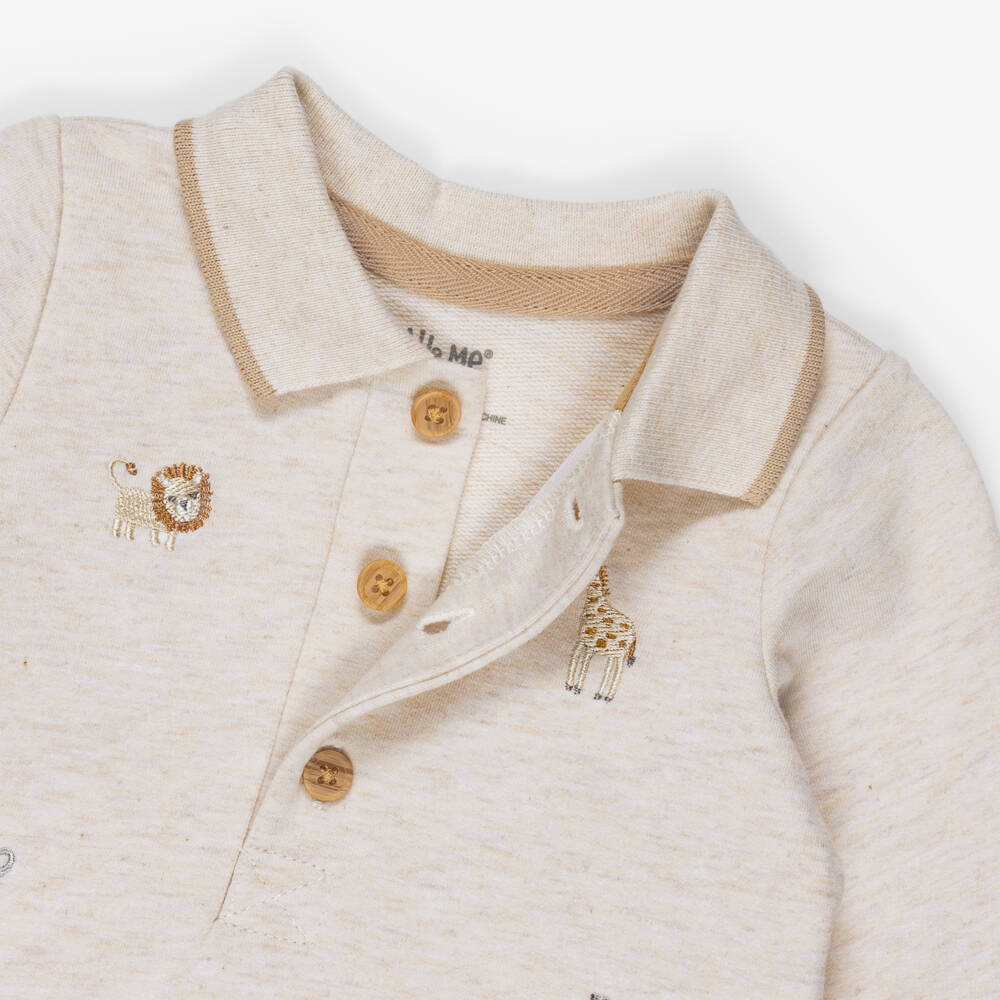 Little Me-Boys Beige Safari Animal Babysuit Set | Childrensalon