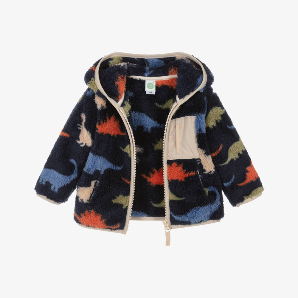 Little Me-Boys Navy Blue Dinosaur Jacket & Trouser Set | Childrensalon