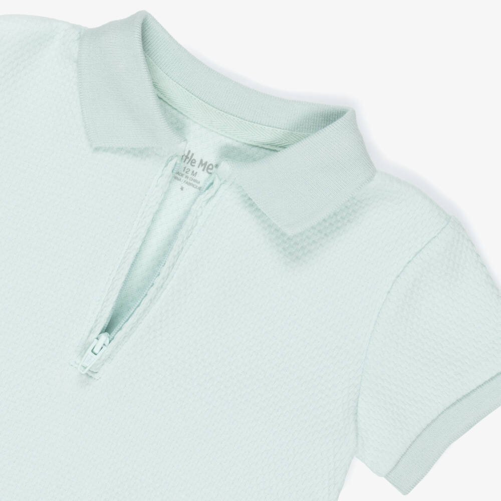 Little Me-Boys Pastel Green Cotton Polo Shirt & Shorts Sets | Childrensalon