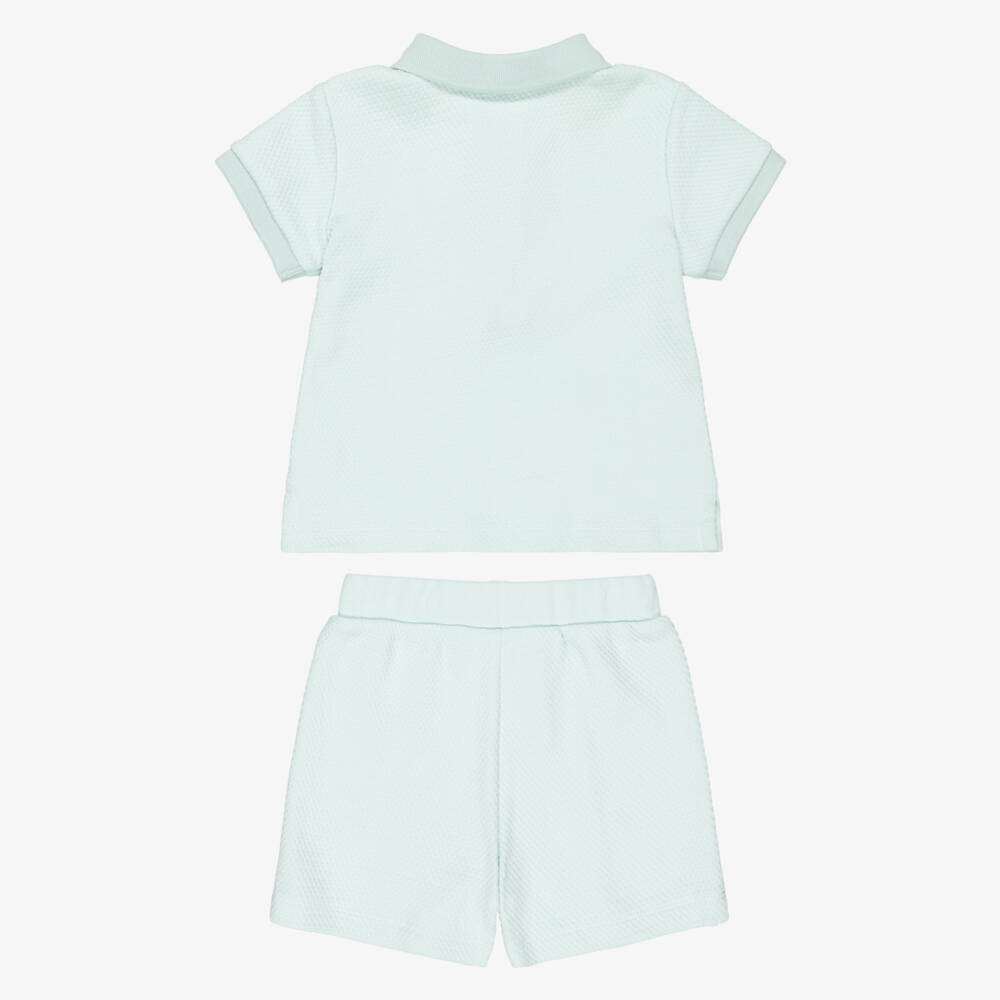 Little Me-Boys Pastel Green Cotton Polo Shirt & Shorts Sets | Childrensalon