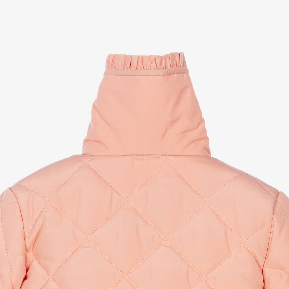 Little Me-Girls Ivory & Pink Leggings Set with Quilted Coat | Childrensalon