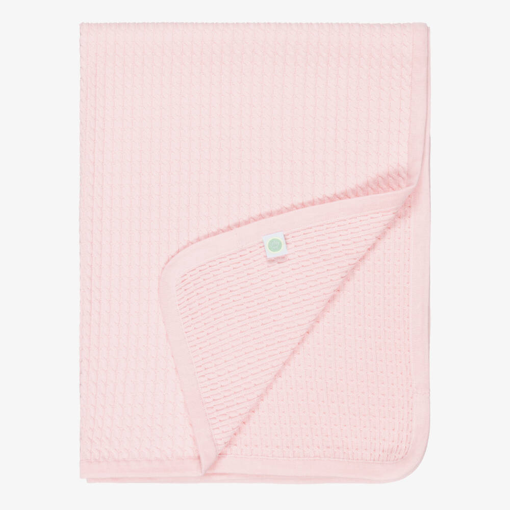 Little Me-Pink Cotton Cable Knit Baby Cardigan Set | Childrensalon