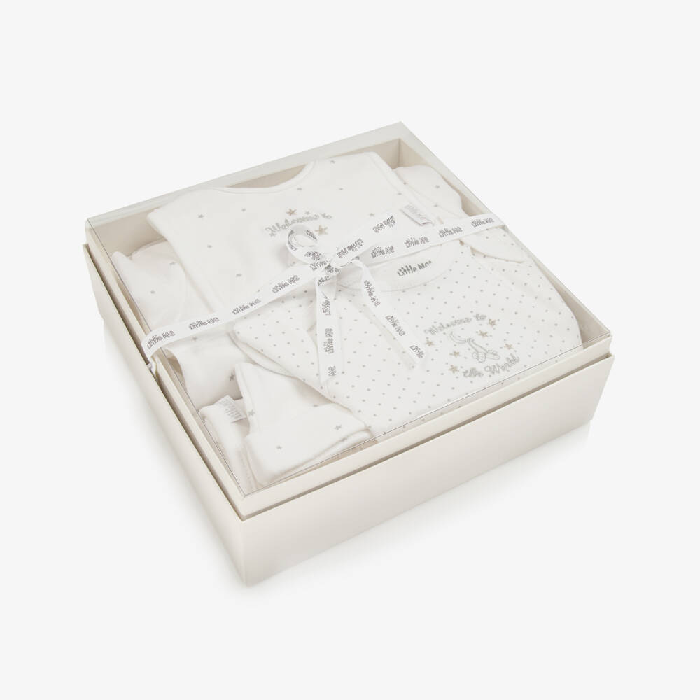 Little Me-White Welcome to the World Babysuit Gift Set | Childrensalon