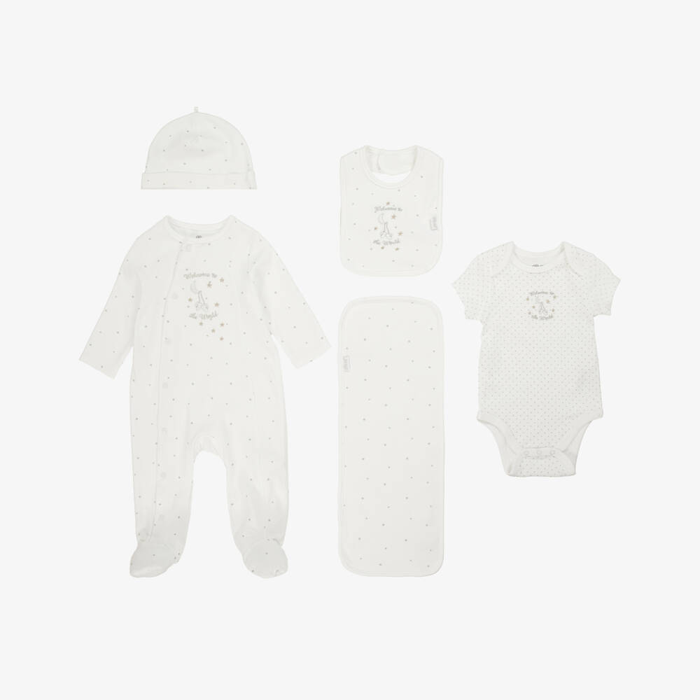 Little Me-White Welcome to the World Babysuit Gift Set | Childrensalon