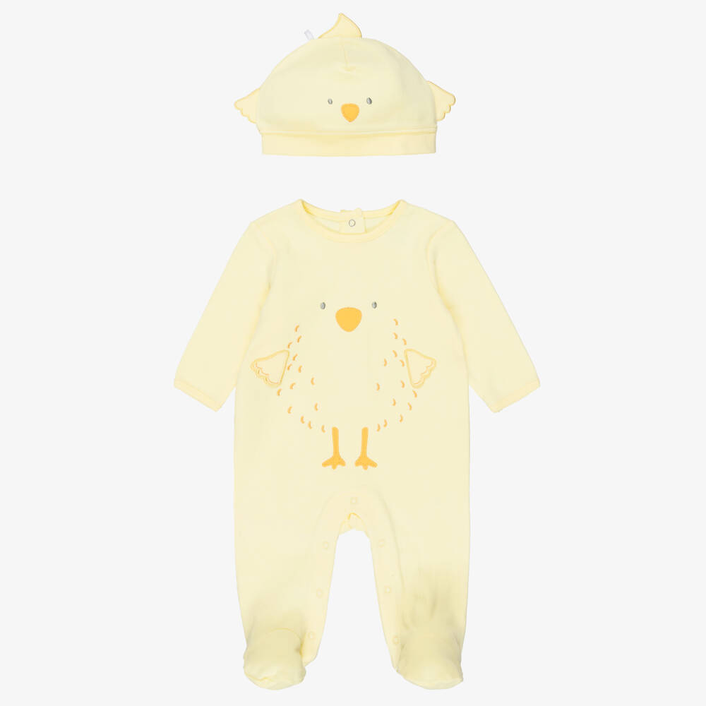 Little Me-Yellow Chick Cotton Jersey Babysuit Set  | Childrensalon