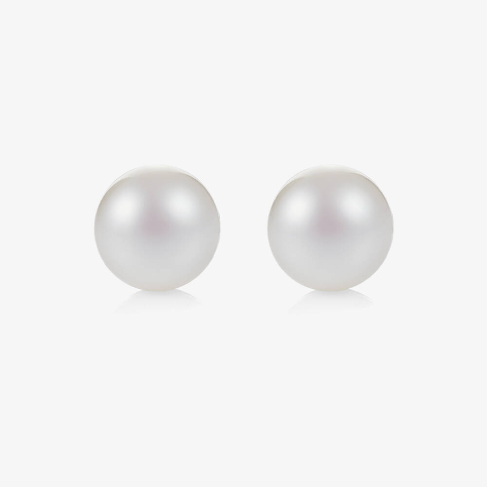 Little Star-Girls 5mm Ivory Pearl & Sterling Silver Stud Earrings | Childrensalon