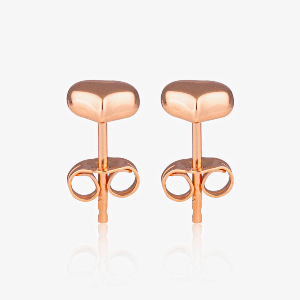 Little Star-Girls Rose Gold Plated Heart Earrings | Childrensalon