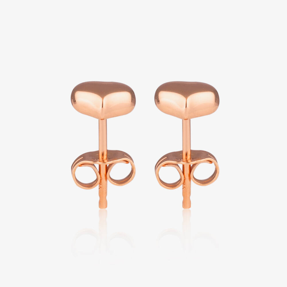 Little Star-Girls Rose Gold Plated Heart Earrings | Childrensalon