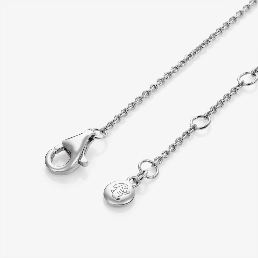 Little Star-Girls Silver & Platinum Diamond Heart Bracelet (15cm) | Childrensalon