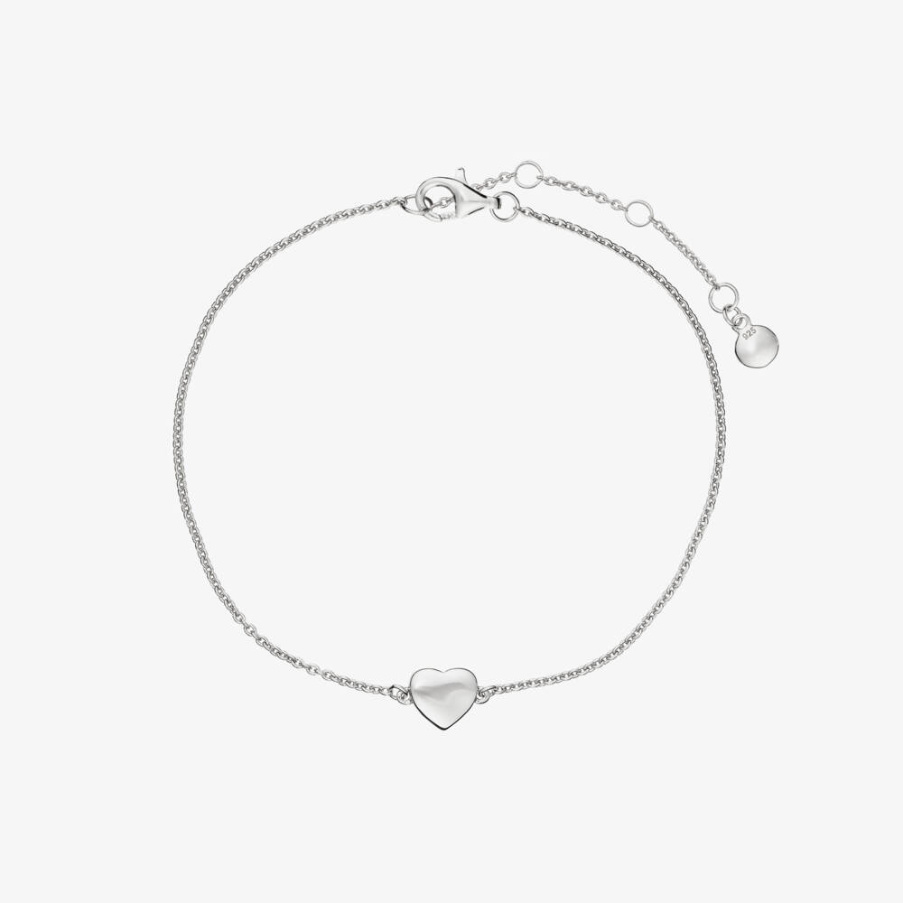 Little Star-Girls Silver & Platinum Diamond Heart Bracelet (15cm) | Childrensalon
