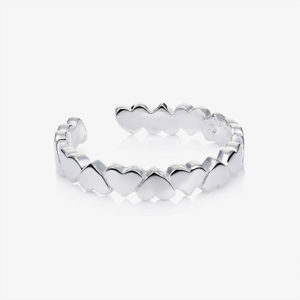 Little Star-Girls Sterling Silver Band of Hearts Ring | Childrensalon