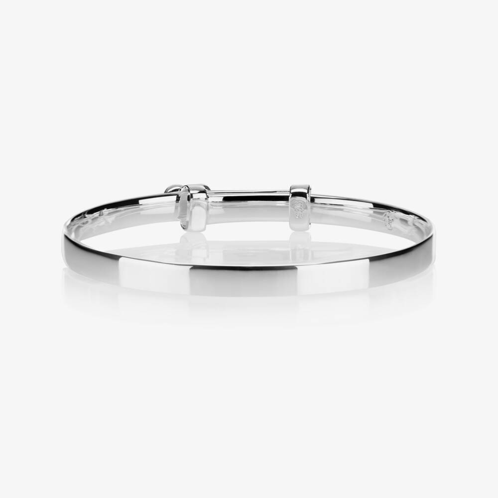 Little Star-Girls Sterling Silver Diamond Heart Bangle | Childrensalon