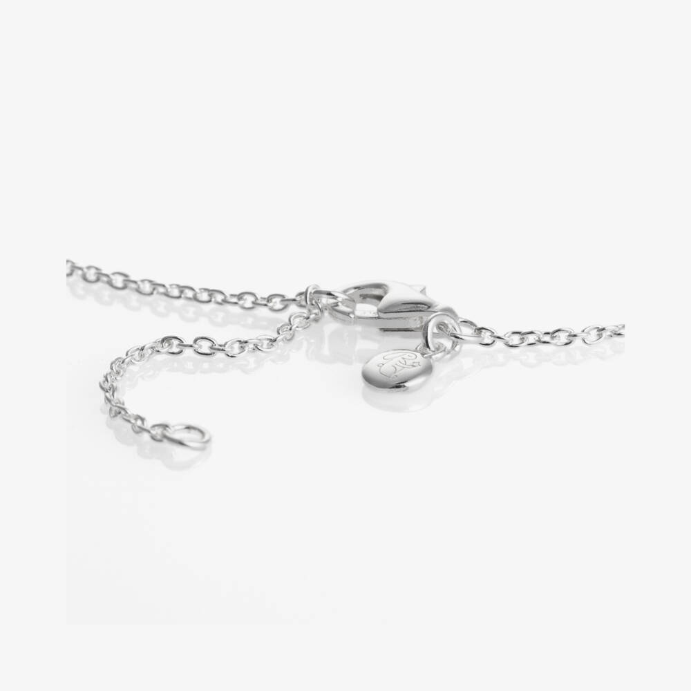 Little Star-Girls Sterling Silver Diamond Heart Necklace (38cm) | Childrensalon