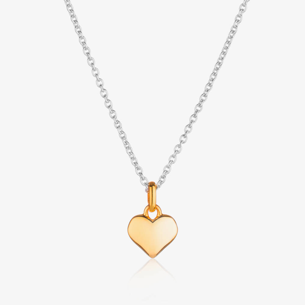 Little Star-Girls Sterling Silver & Gold Heart Necklace | Childrensalon